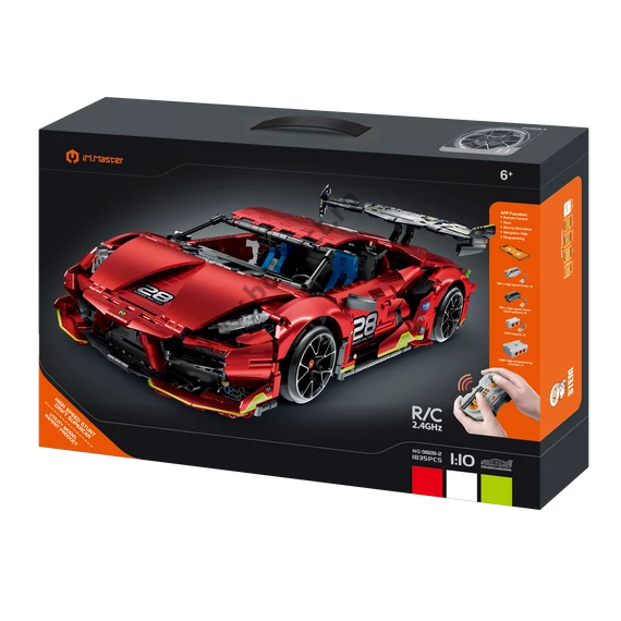 iM.Master Mașină Super, Roșie 1:10 model - set de construcție - 1835 piese