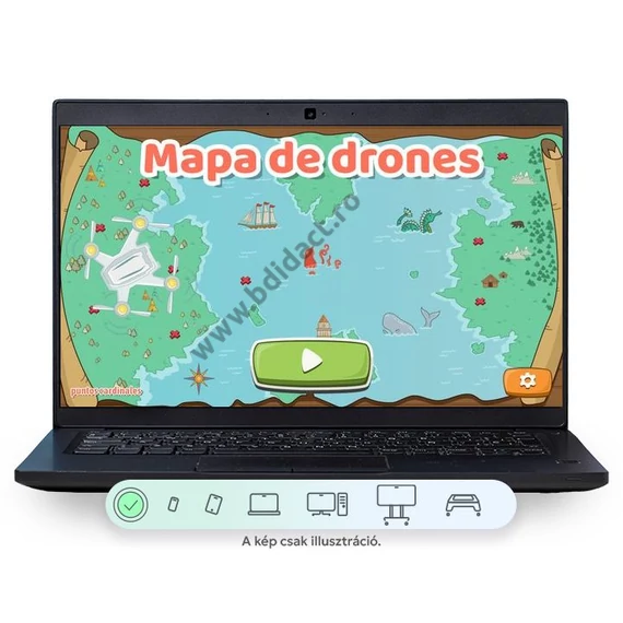 Hartă de dronă - software educațional de programare a dronelor în limba spaniolă