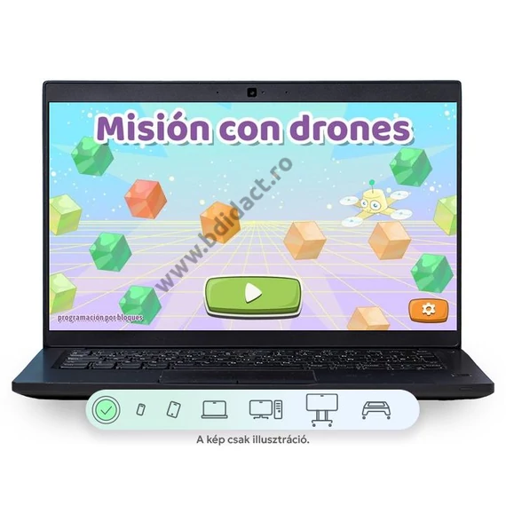 Misiune cu dronă - software educațional pentru programarea dronelor în limba spaniolă