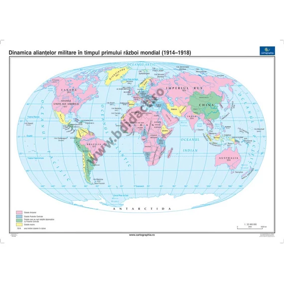 Dinamica alianţelor militare în timpul primului război mondial (1914-1918) 160*120 cm