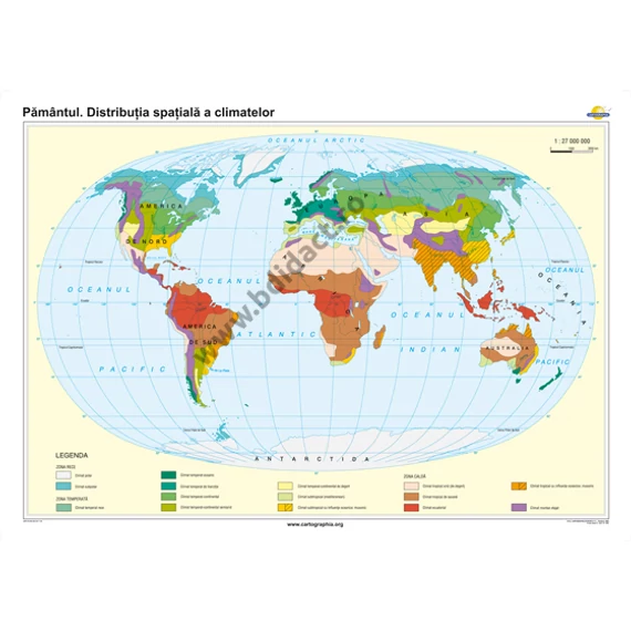 Pământul. Distribuţia spaţială a climatelor - 140*100 cm