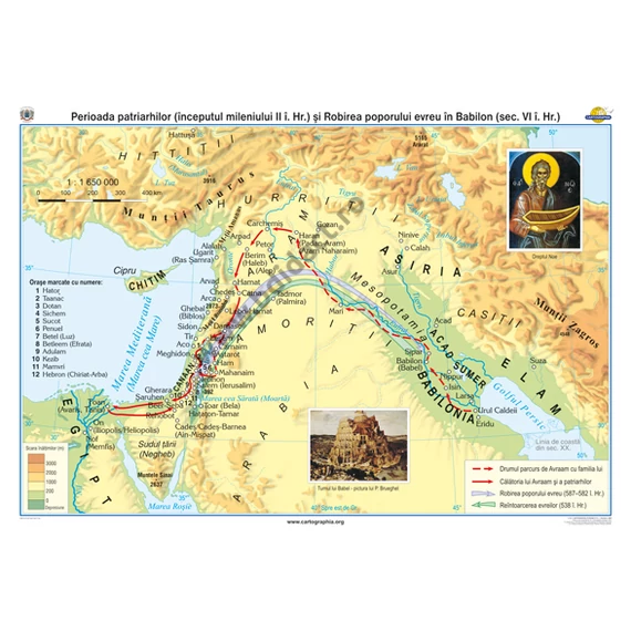 Perioada patriarhilor (începutul mileniului II î. Hr.) şi Robirea poporului evreu în Babilon (sec. VI î. Hr.) -160*120 cm