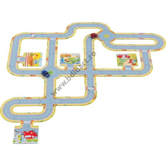 Puzzle pistă de mașinuțe cu două vehicule - Goki