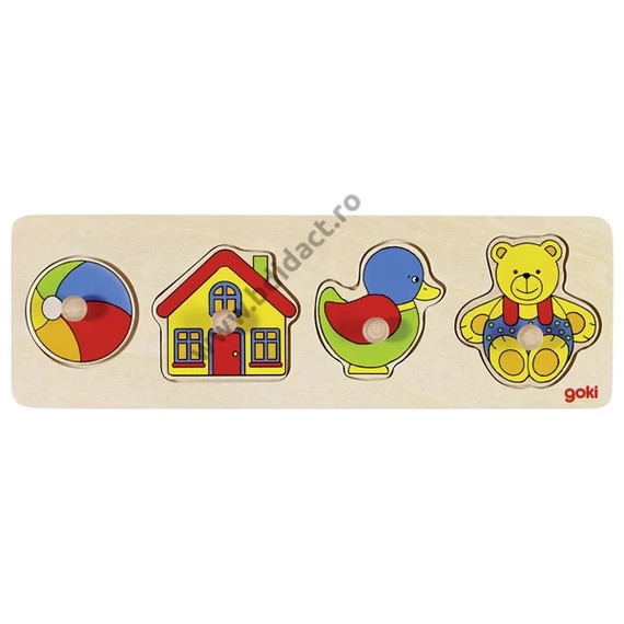 Puzzle cu mâner - set de 4 bucăți - Goki