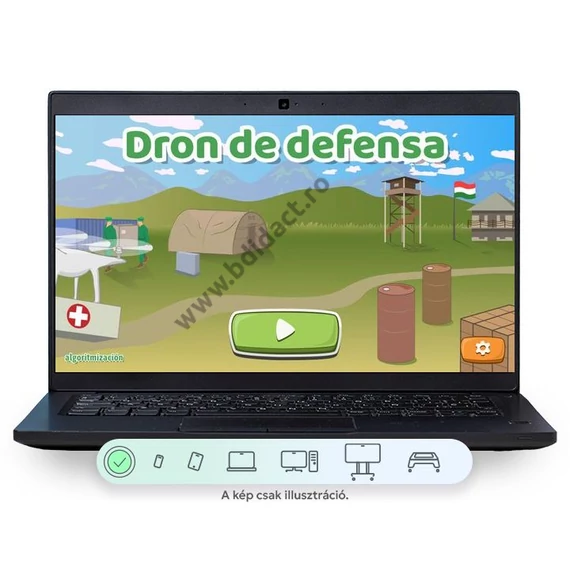 Dronă militară - software educațional de programare a dronelor în limba spaniolă