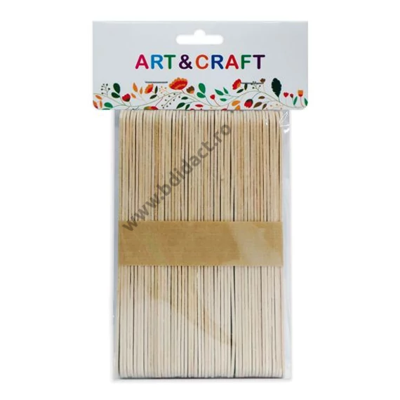 Spatulă din lemn natur, 50 buc./pachet
