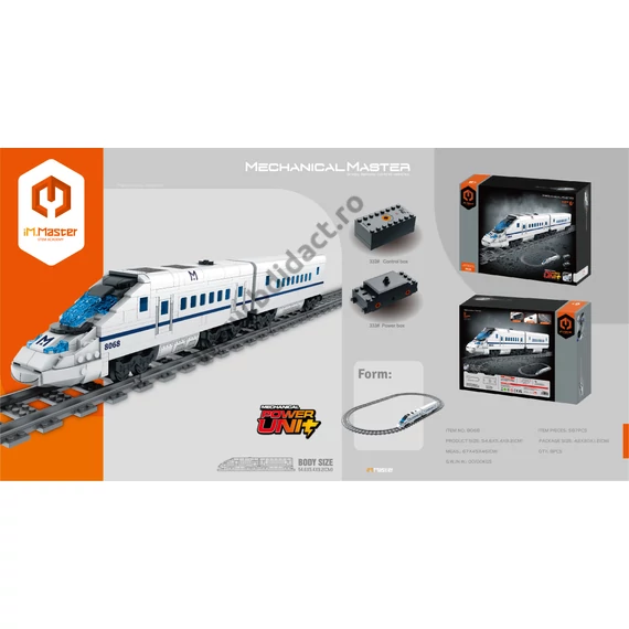 iM.Master - Set de construcție locomotivă electrică cu șine 587 piese