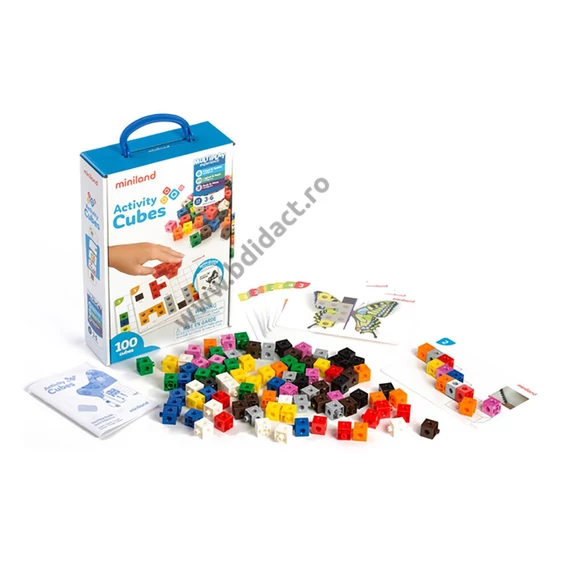 Set de cuburi pentru activitați matematice, 120 de piese - Miniland