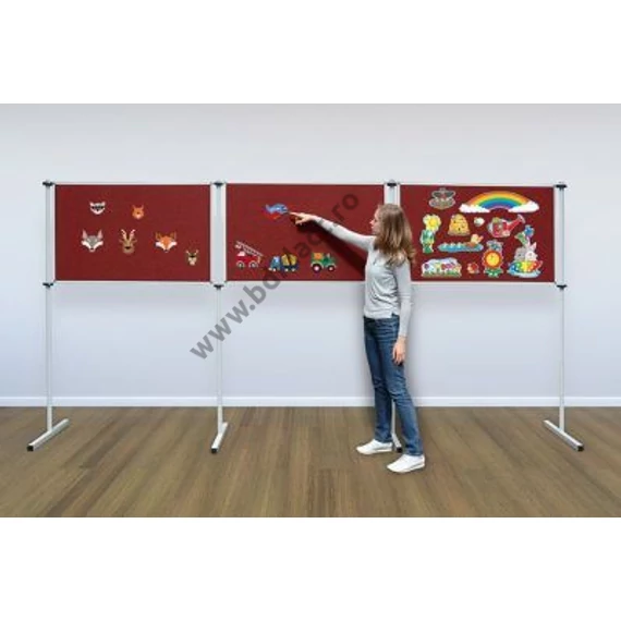 Panou de separare 120×75 cm, cu 2 suporturi tip Y, orientare orizontală