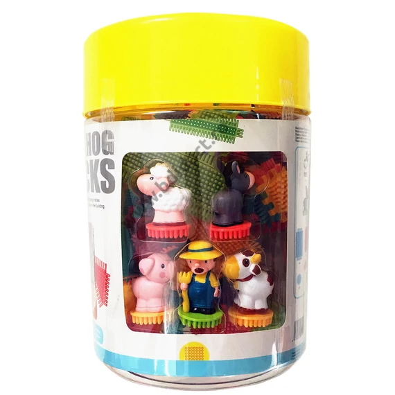 Set construcție, blocuri de arici cu figurine de la fermă, 100 piese