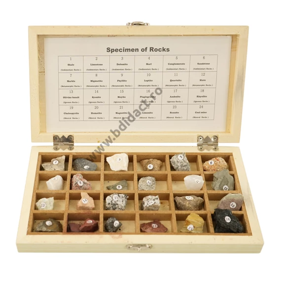 Colecția școlară de minerale și roci - 24 de bucăți