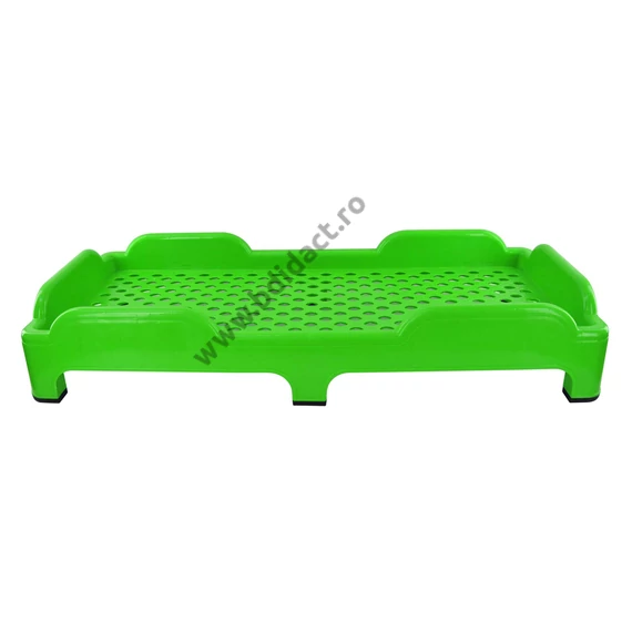 Pătuț pentru grădiniță cu margine de protecție anti-cădere – Verde
